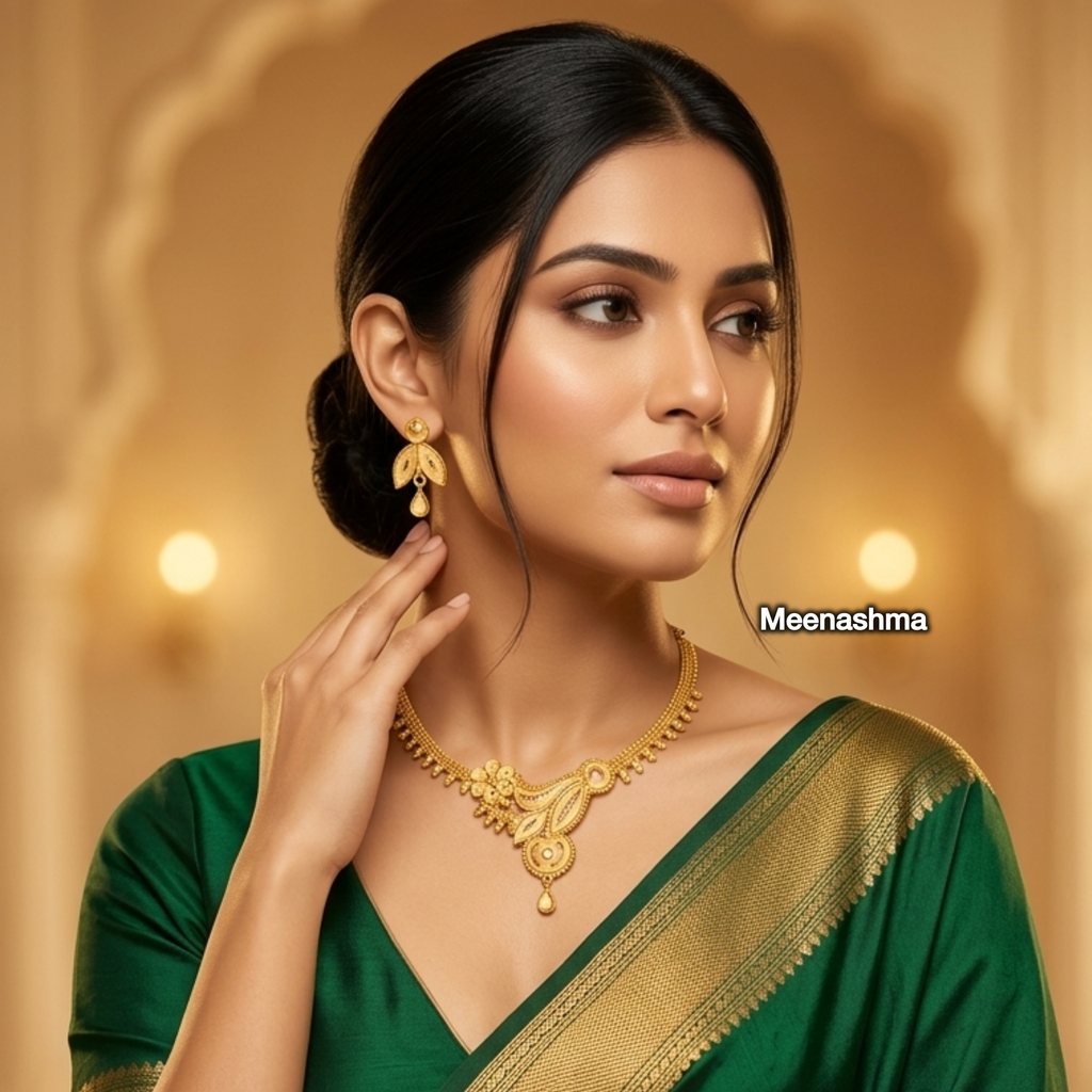 Vanalika Grace One Gram Gold Necklace Set