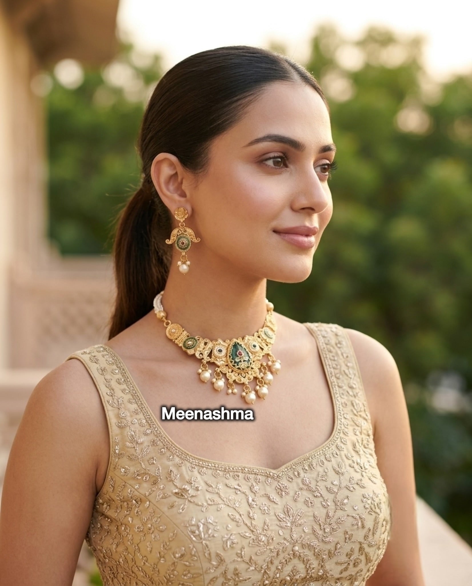 Vaidehi Heritage Gold Plated Choker Set for Women