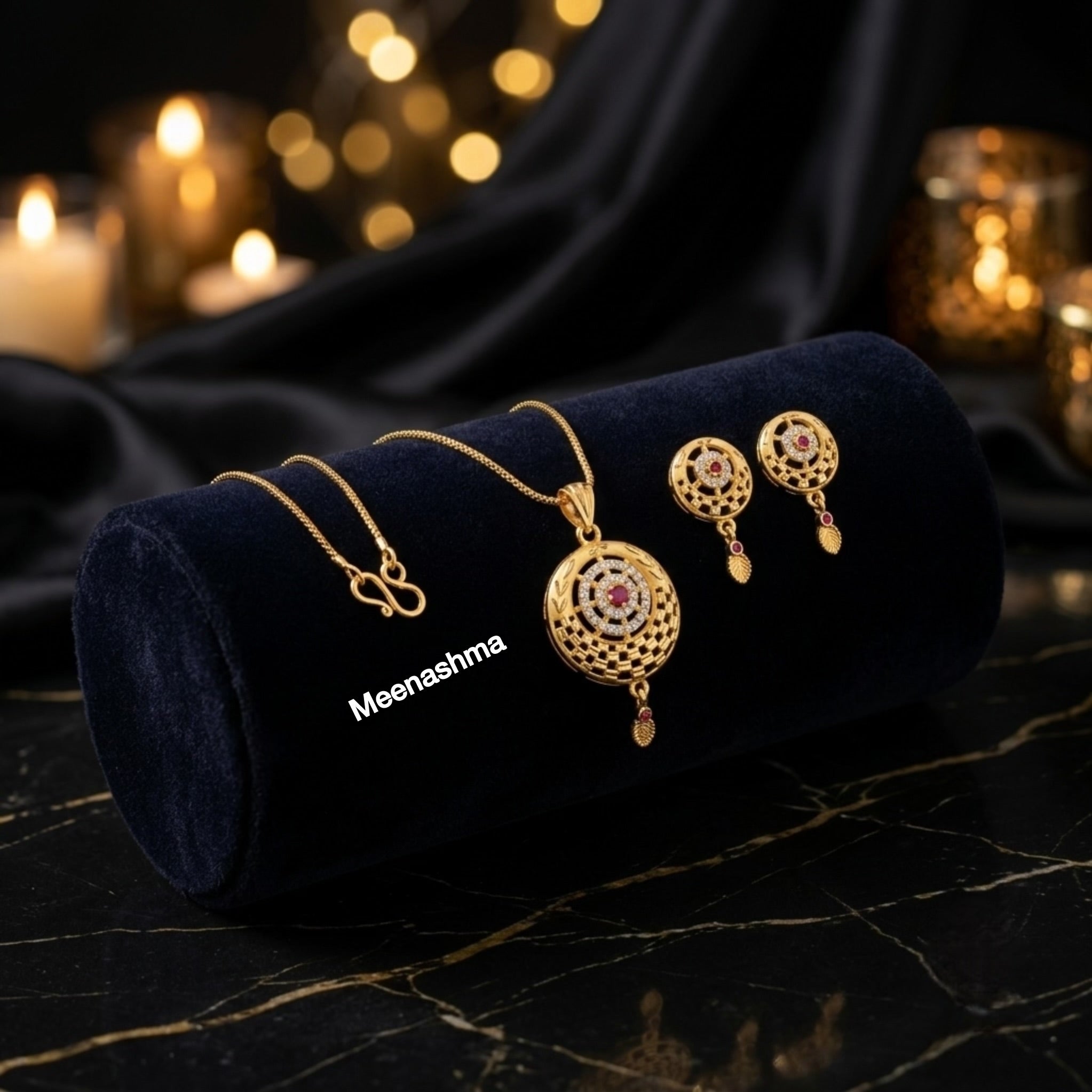 Ratnachakra Royale Micro Gold Plated Pendant Set for Women
