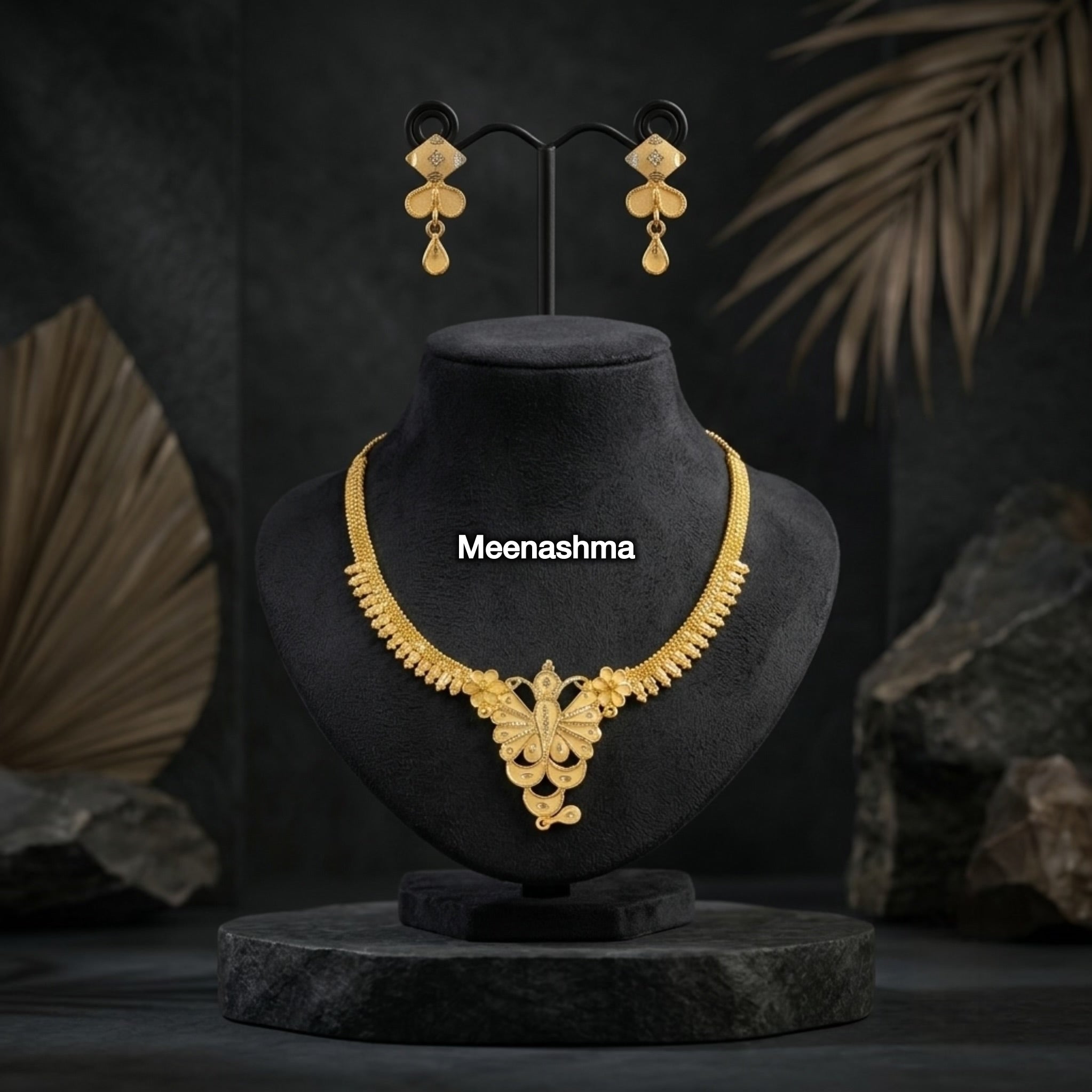 Mayurika Bloom One Gram Gold Necklace Set