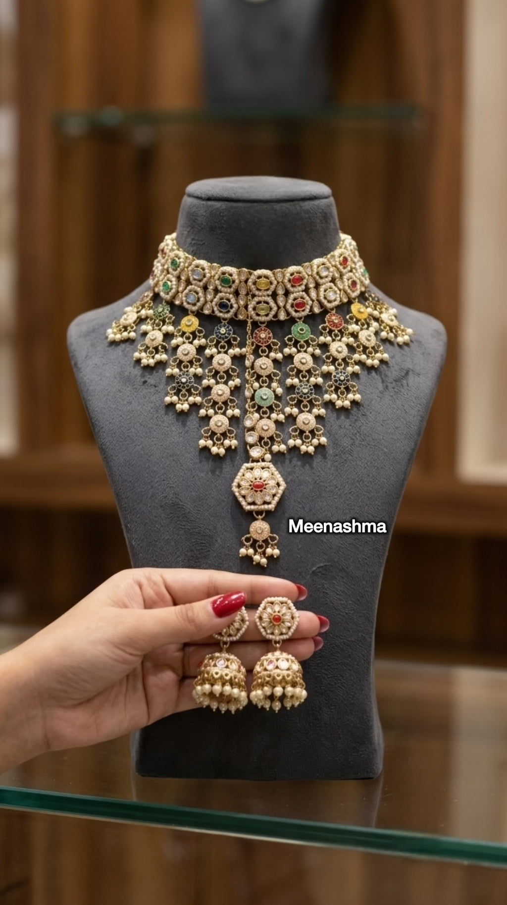 Navrang Heritage Gold Plated Choker Necklace Set for Women