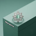 Aurelia Mint Bloom AD Adjustable Ring | Premium Designer Ring for Women