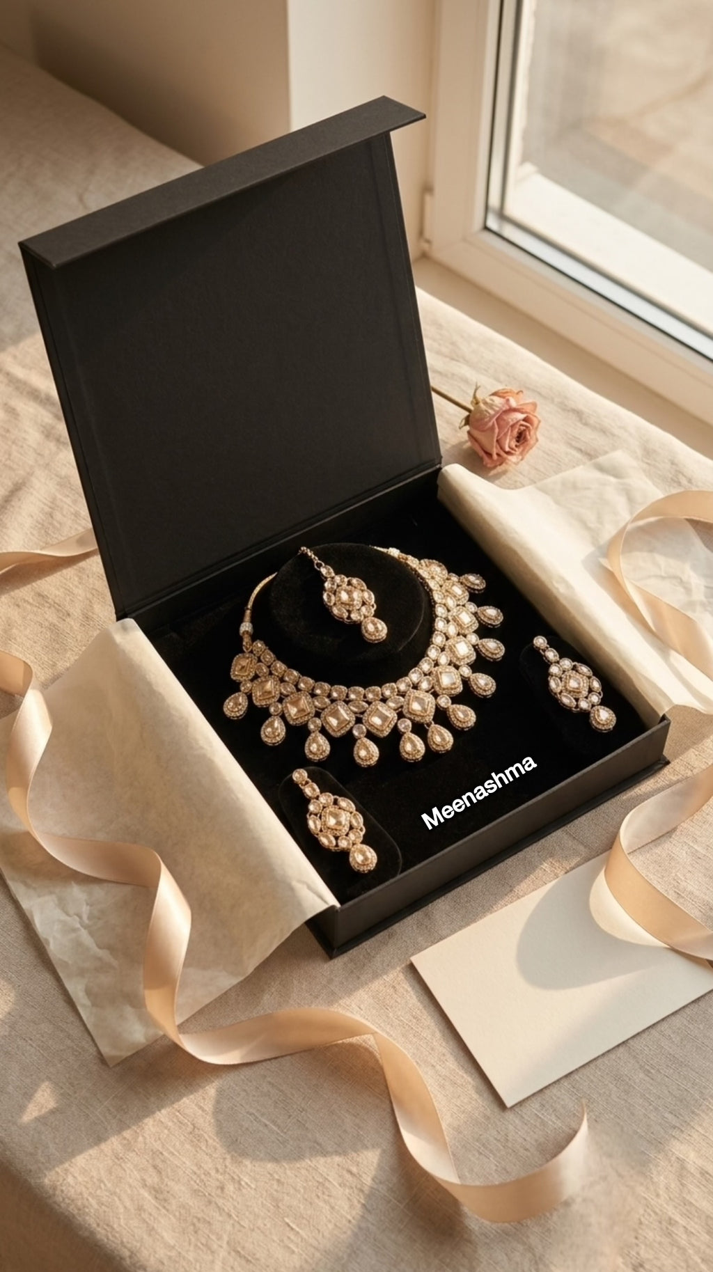 Royal Floral Gold Plated Necklace Set for Women