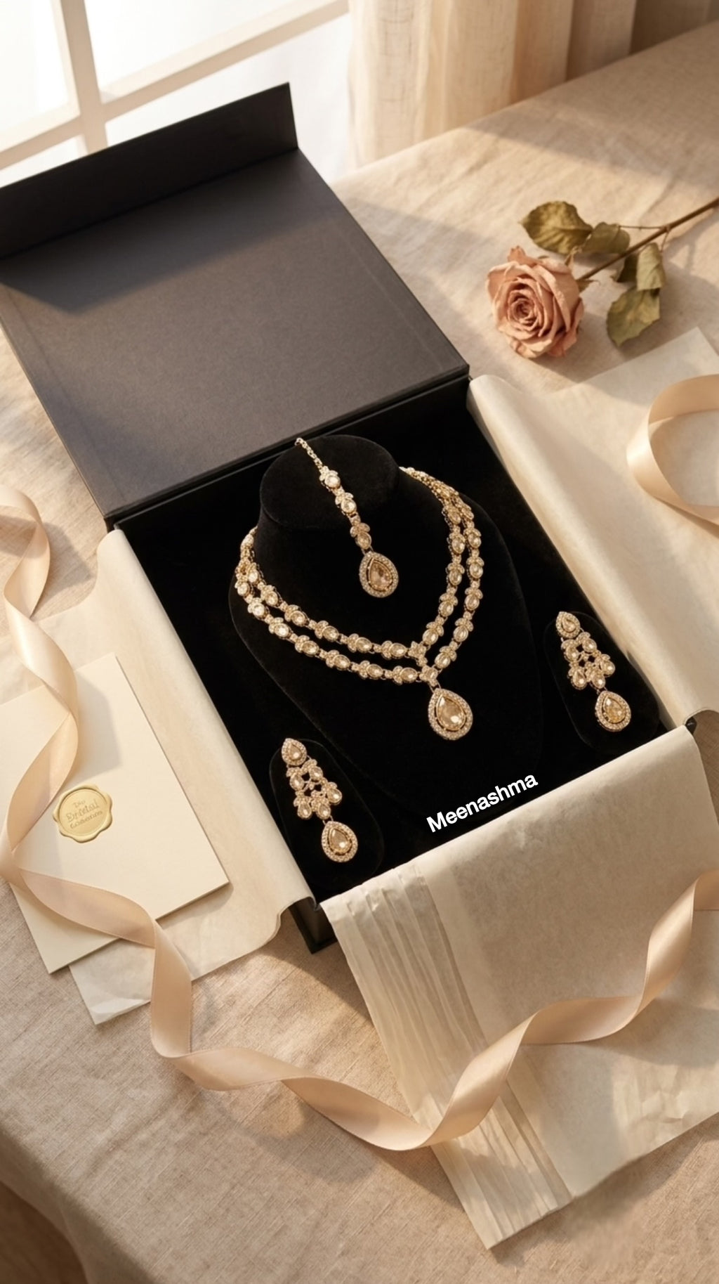 Noor Pearl Drop Gold Plated Layered Necklace Set for Women