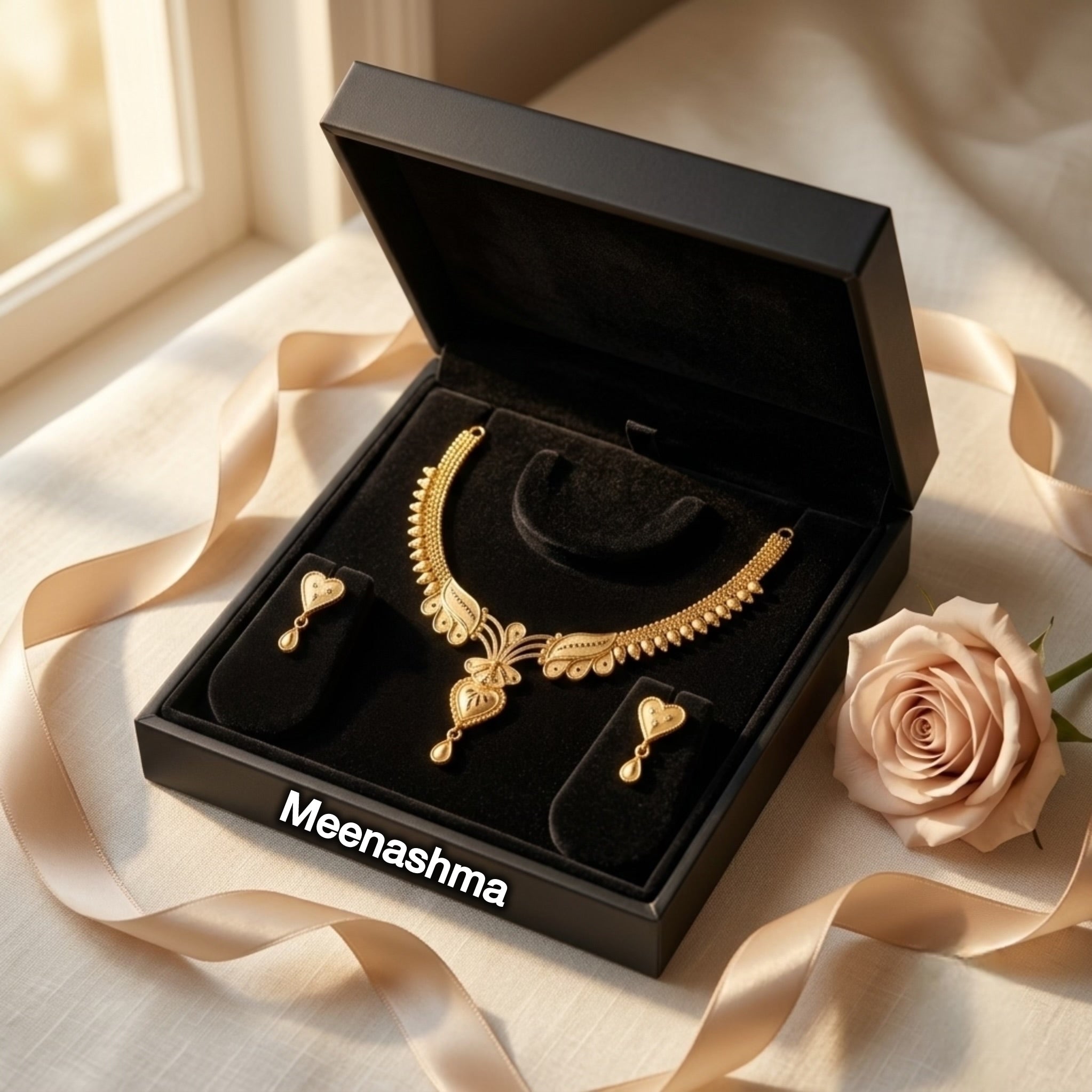 Hridaya Bloom One Gram Gold Necklace Set