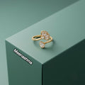 Lunara Bloom Gold Plated Adjustable AD Ring for Women
