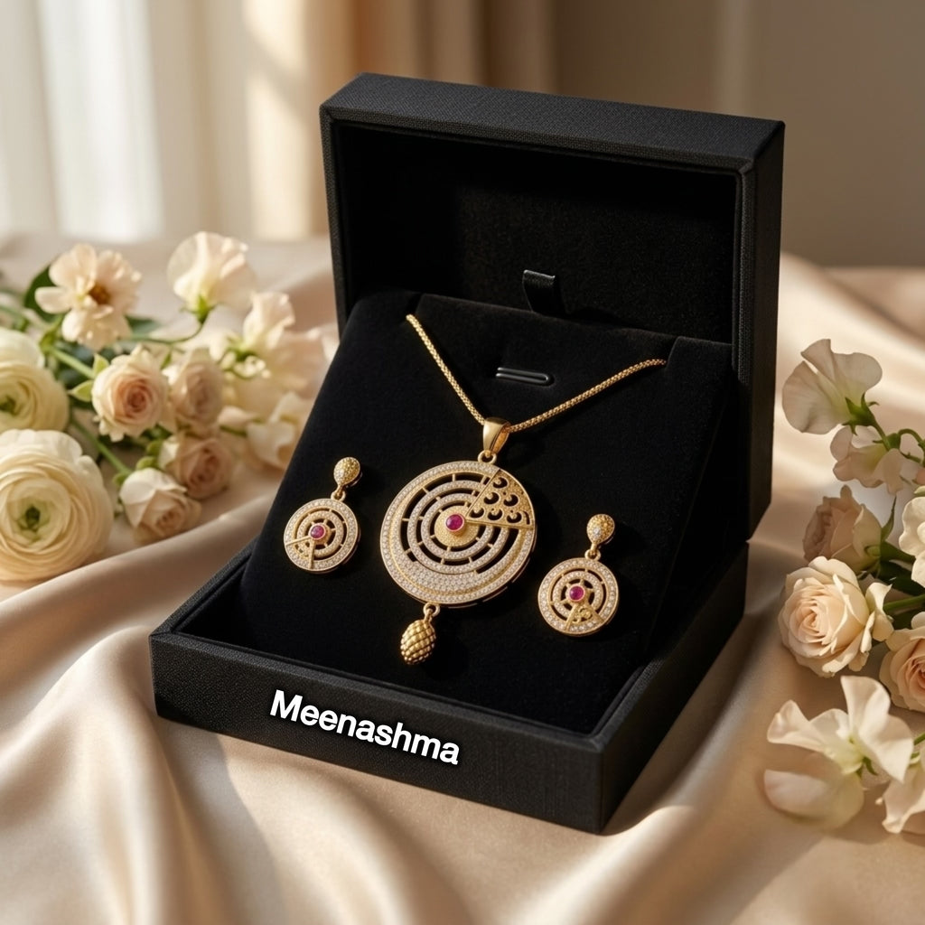 Rajchakra Royale Micro Gold Plated Pendant Set for Women