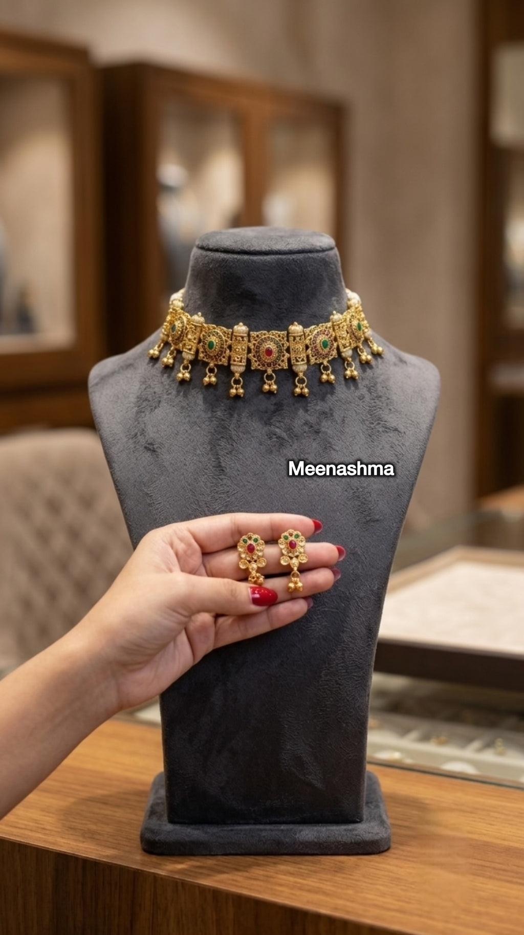 Rajvanshi Temple Gold Plated Choker Set for Women