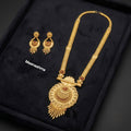 Rajkanak Crest One Gram Gold Long Necklace Set