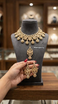 Royal Floral Gold Plated Necklace Set for Women