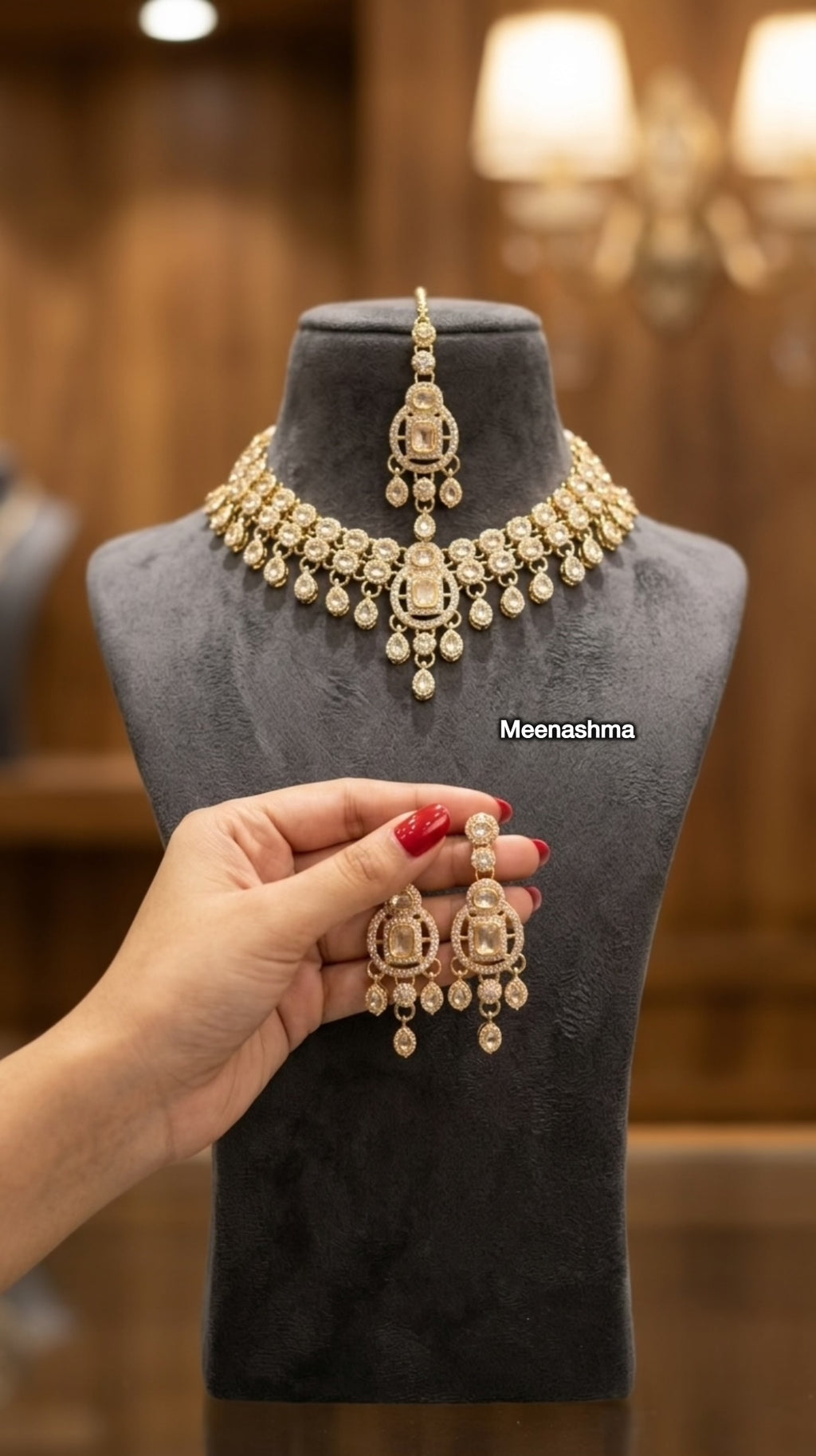 Celestial Halo Gold Plated Necklace Set for Women