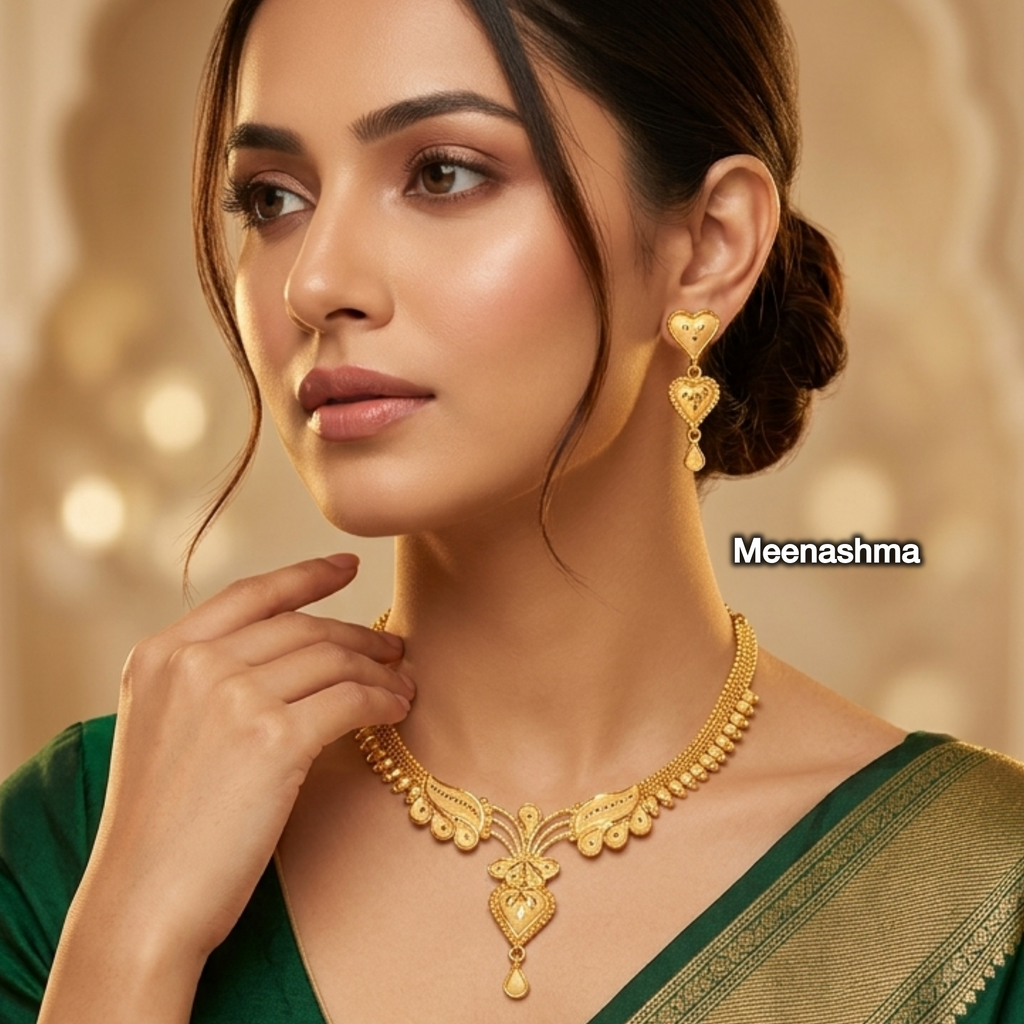 Hridaya Bloom One Gram Gold Necklace Set