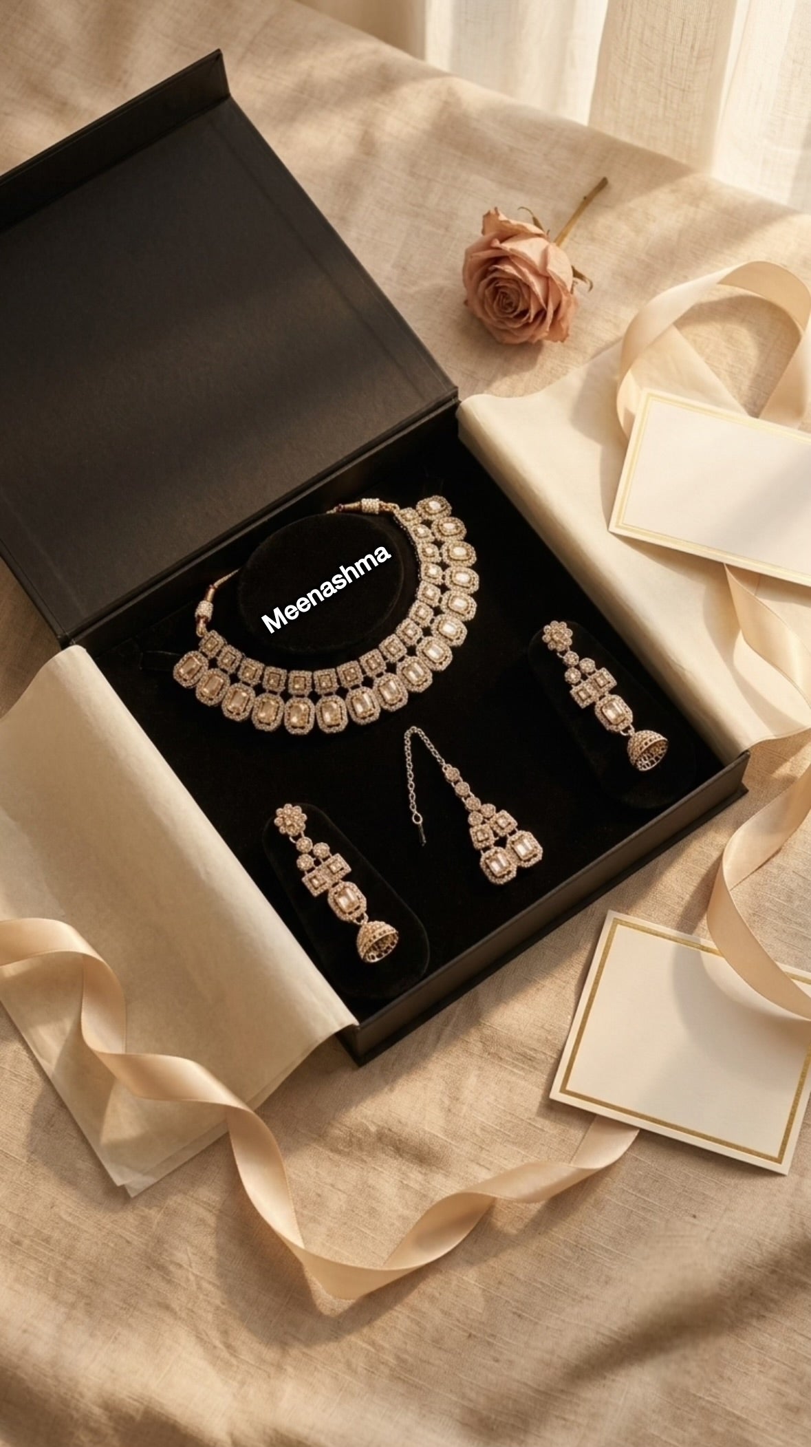 Regal Geometric Gold Plated Choker Necklace Set for Women