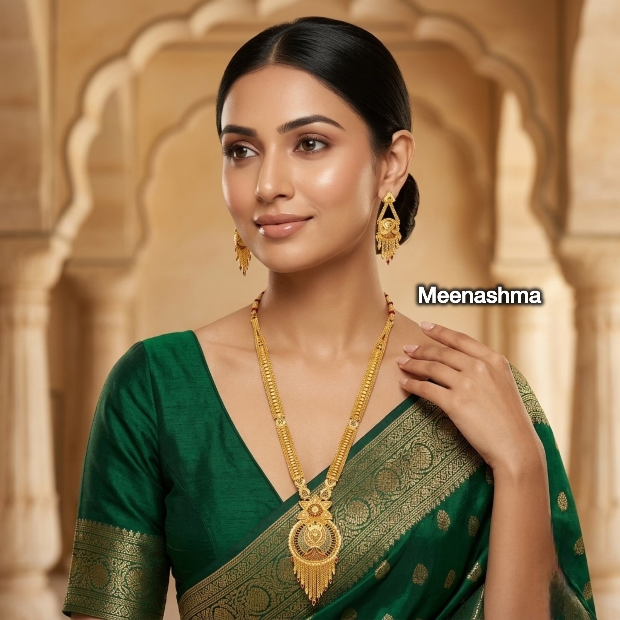 Rajvansh Aura One Gram Gold Pendant Set