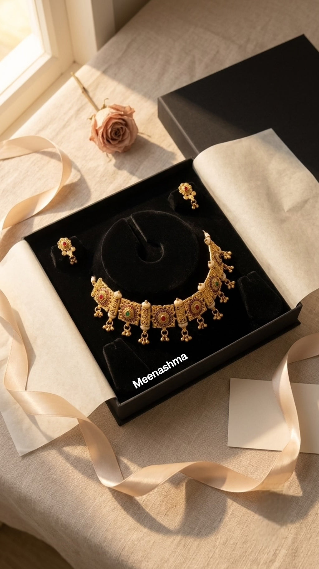 Rajvanshi Temple Gold Plated Choker Set for Women