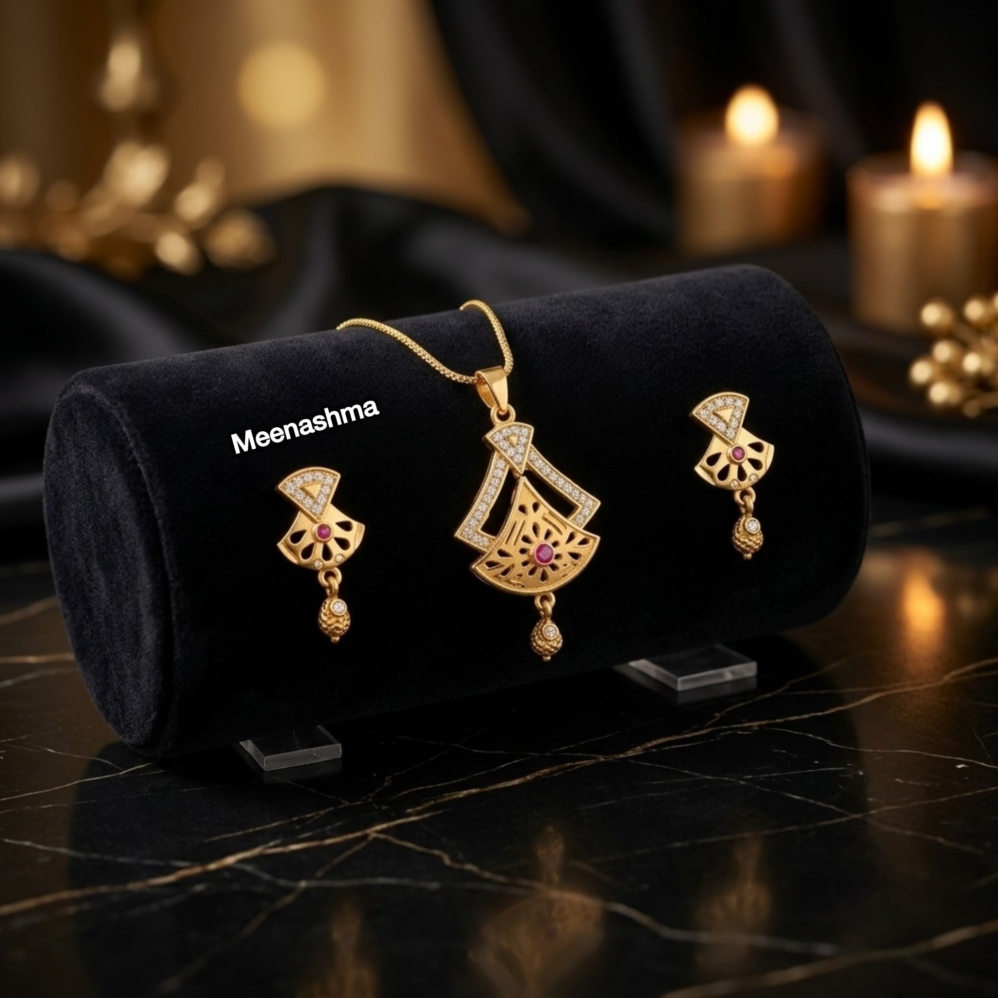 Rajvastra Royale Micro Gold Plated Pendant Set for Women