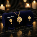 Meenashma Pushparatna Royale Micro Gold Plated Pendant Set for Women