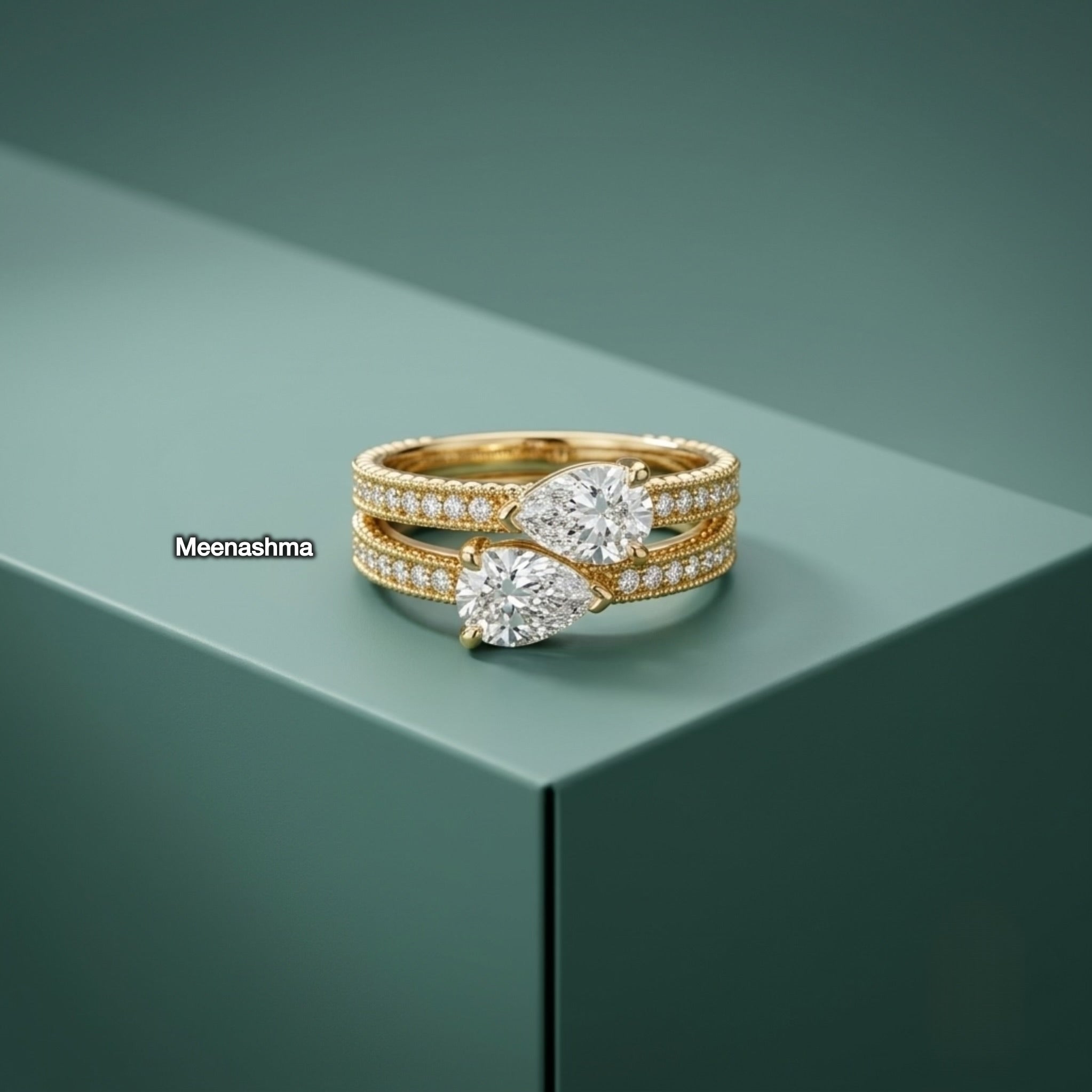 Aurelia Duo Grace Gold Plated AD Adjustable Ring for Women