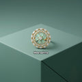 Celestia Bloom AD Ring with Ganga Jamuna Polish | Adjustable Designer Ring