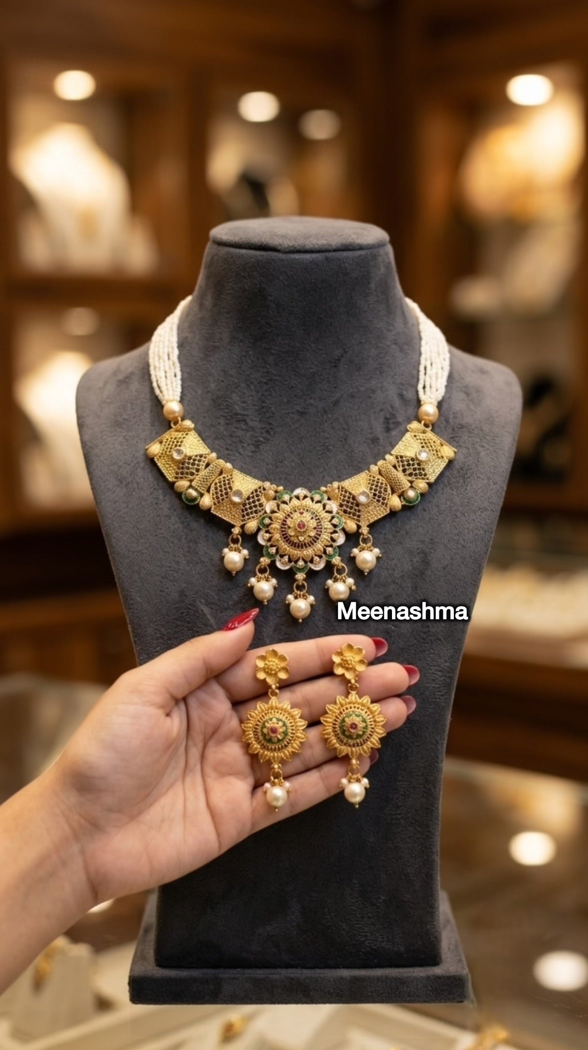 Surya Varnika Gold Plated Heritage Necklace Set for Women