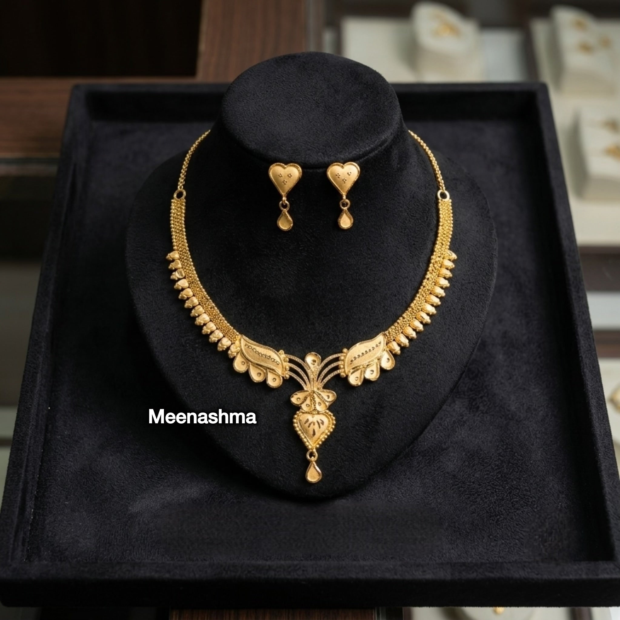 Hridaya Bloom One Gram Gold Necklace Set