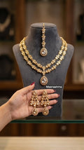 Noor Pearl Drop Gold Plated Layered Necklace Set for Women
